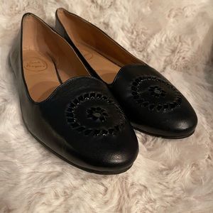 Jack Rogers Black Flats 10M leather